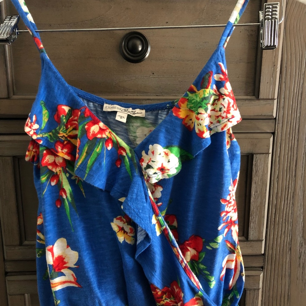 Floral Ruffle Front Banded Surplice Cami - Picture 3 of 5